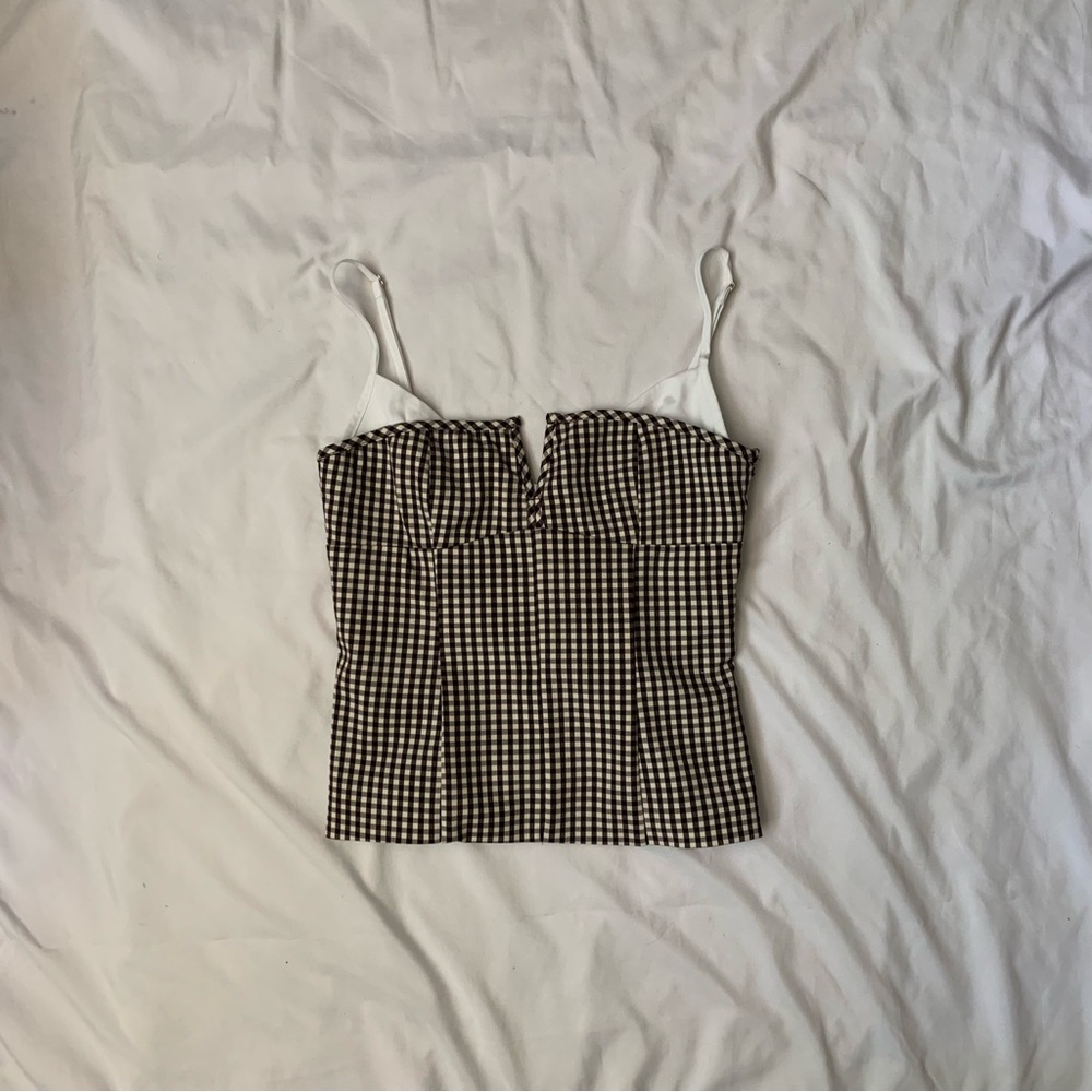 Zara Gingham Bustier Tank Top